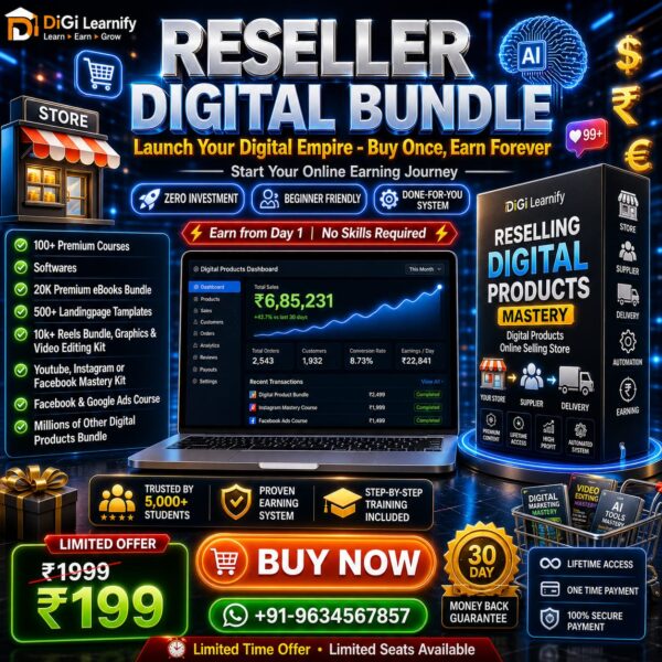 "Reseller Digital Products Bundle: Launch Your Digital Empire - Buy Once, Earn Forever"