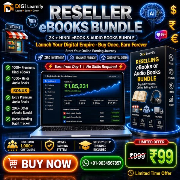 2K+ Reseller Hindi eBooks & Audio Books Bundle